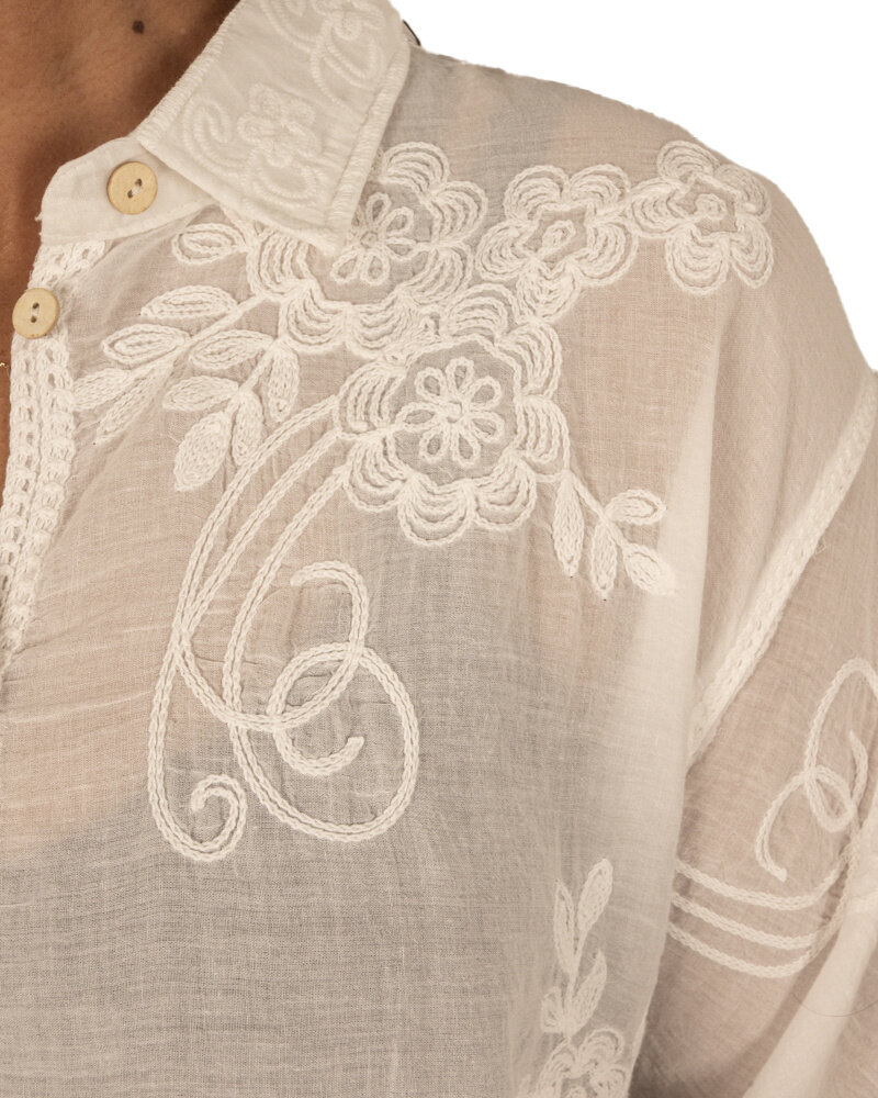 Witte blouse met borduur van Y.Two
