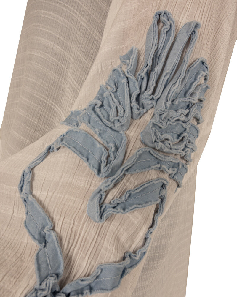Witte blouse jeans bloem van Lamiar