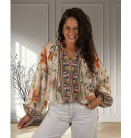 Ecru blouse bloemenprint van Forza