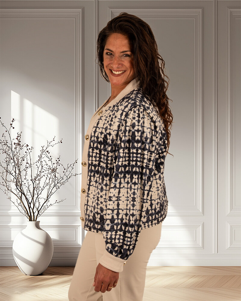Blue/kit batik bomberjack van Mi Piace