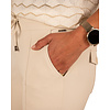 Lichtbeige travelstof broek van Mi Piace