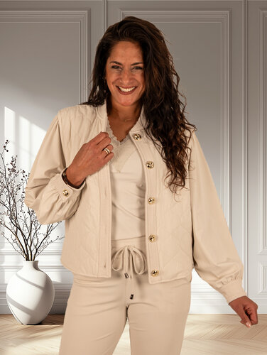 Mi  Piace Lichtbeige bomberjack van Mi Piace