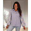 Blauw/wit blouse geborduurde mouwen van Gemma Ricceri