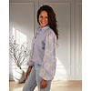 Blauw/wit blouse geborduurde mouwen van Gemma Ricceri