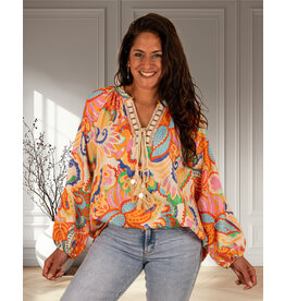Gemma Ricceri Oranje print tuniek van Gemma Ricceri
