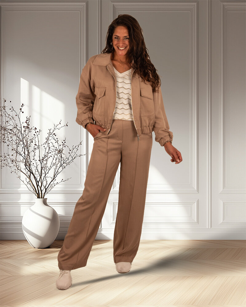 Camel tencel bomberjack van Barcode