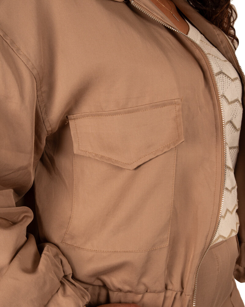 Camel tencel bomberjack van Barcode