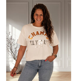 Gemma Ricceri Wit shirt oranje "Champs"print