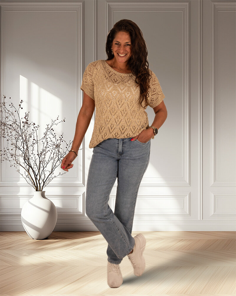 Gouden ajour shirt van Gemma Ricceri