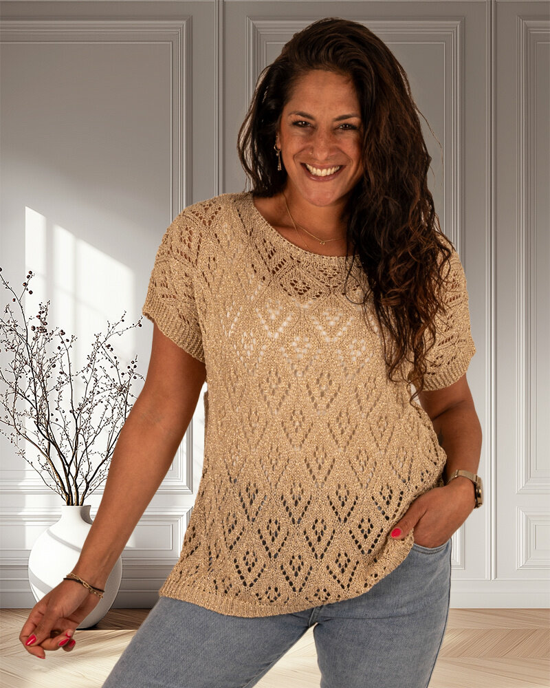 Gouden ajour shirt van Gemma Ricceri