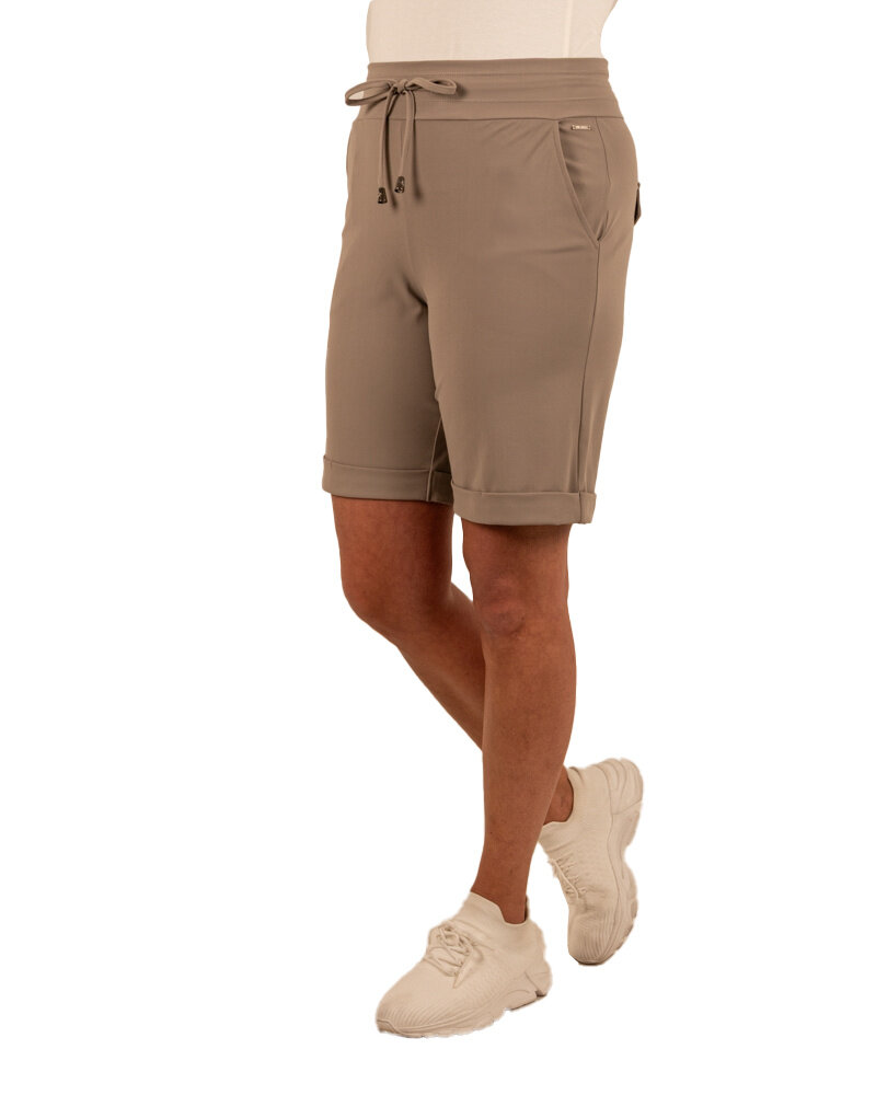 Taupe travelstof short van Mi Piace