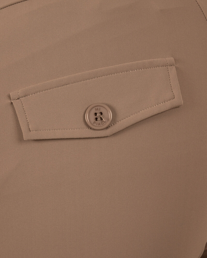 Taupe travelstof short van Mi Piace