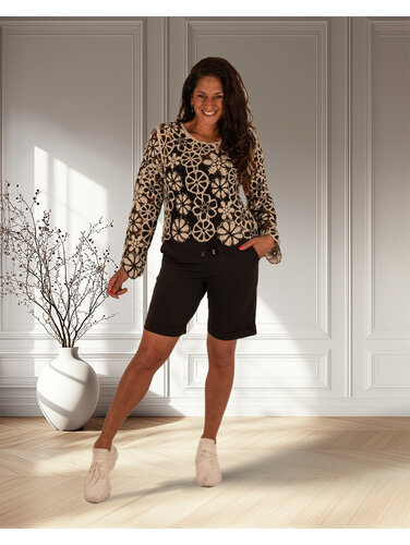 Mi  Piace Zwarte  travelstof short van Mi Piace