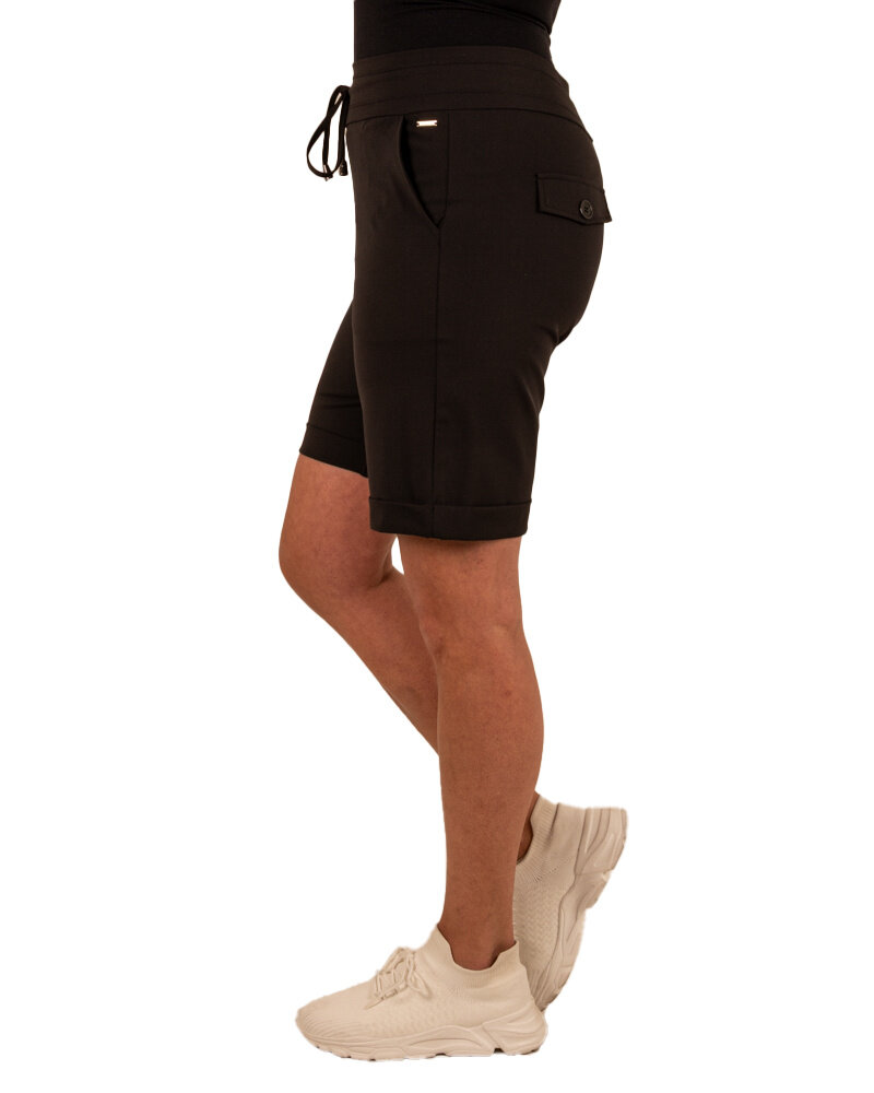 Zwarte travelstof short van Mi Piace