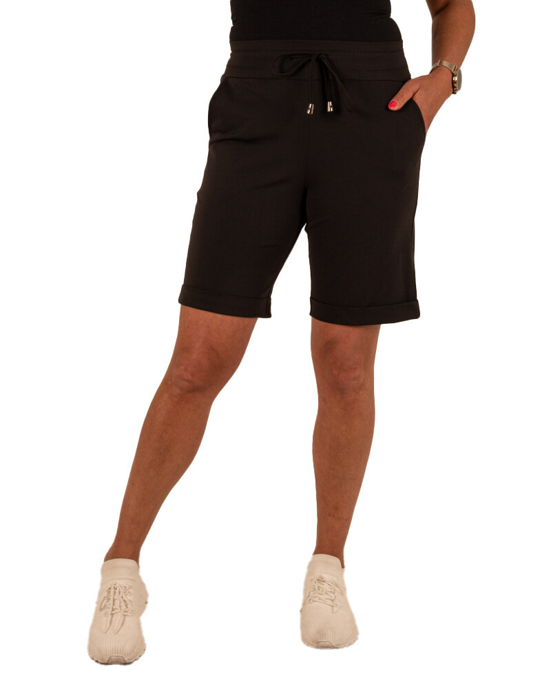 Zwarte travelstof short van Mi Piace