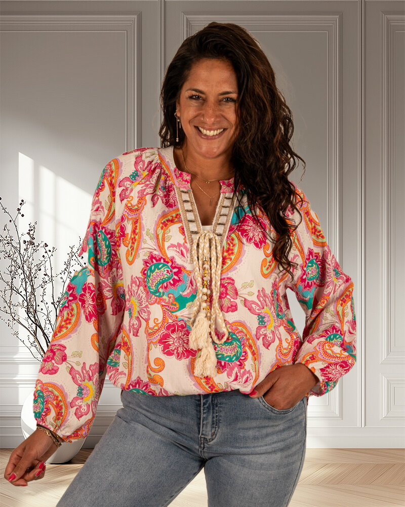 Donkerroze print tuniek van Gemma Ricceri