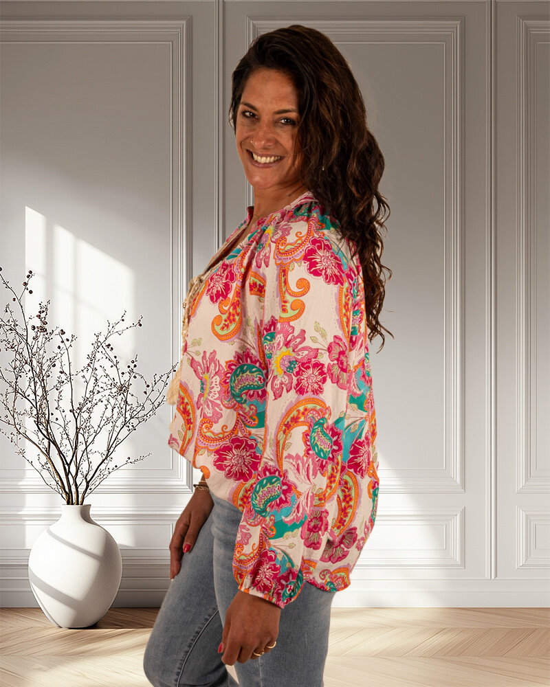 Donkerroze print tuniek van Gemma Ricceri