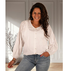 Off-white blouse met kant