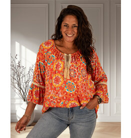 Gemma Ricceri Oranje print tuniek van Gemma Ricceri
