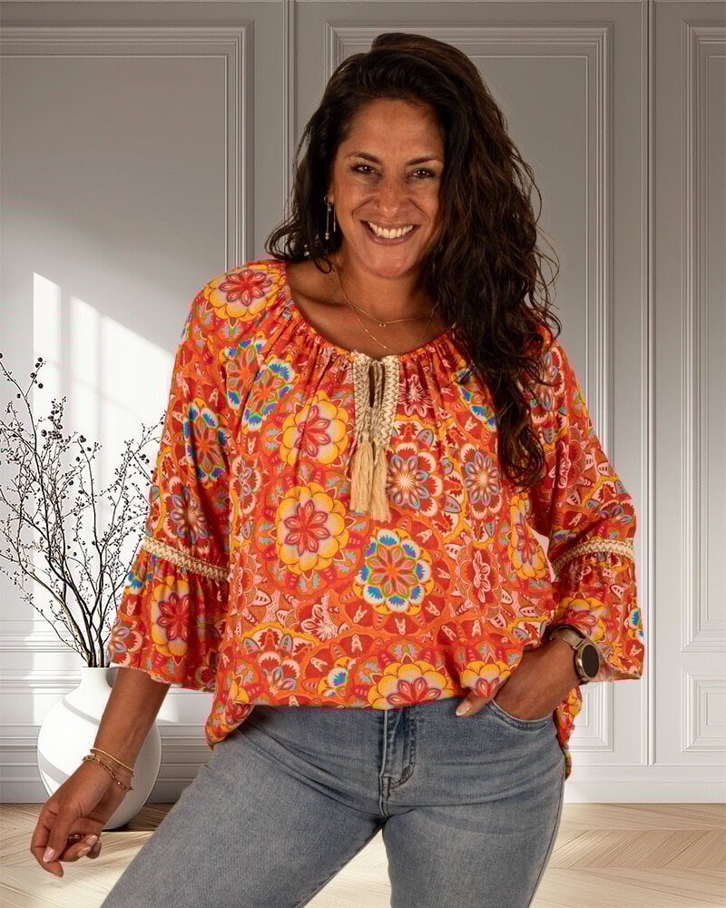 Oranje print tuniek van Gemma Ricceri