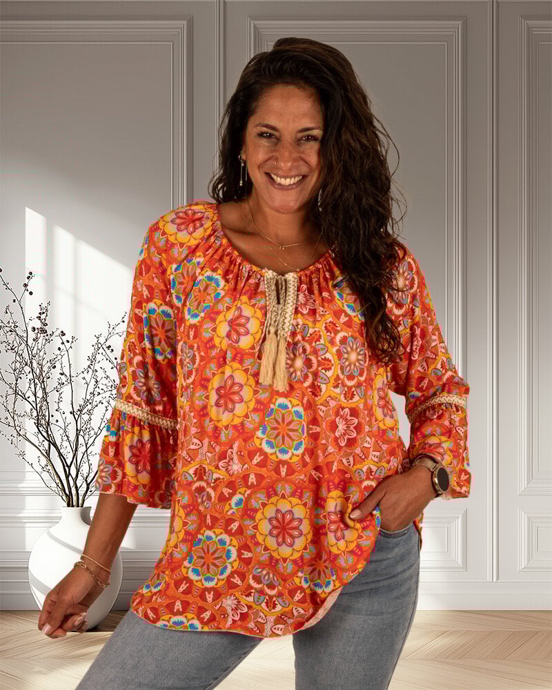 Oranje print tuniek van Gemma Ricceri