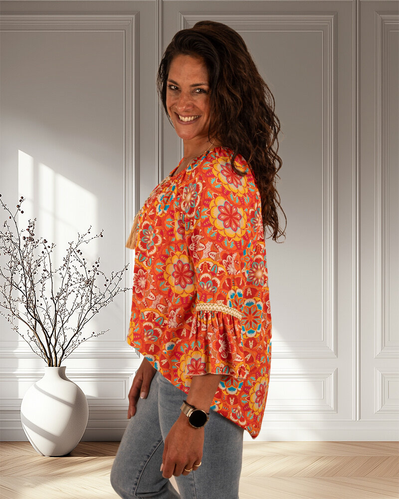 Oranje print tuniek van Gemma Ricceri
