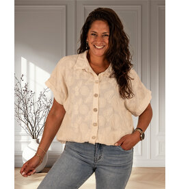 Gemma Ricceri Beige blouse borduur