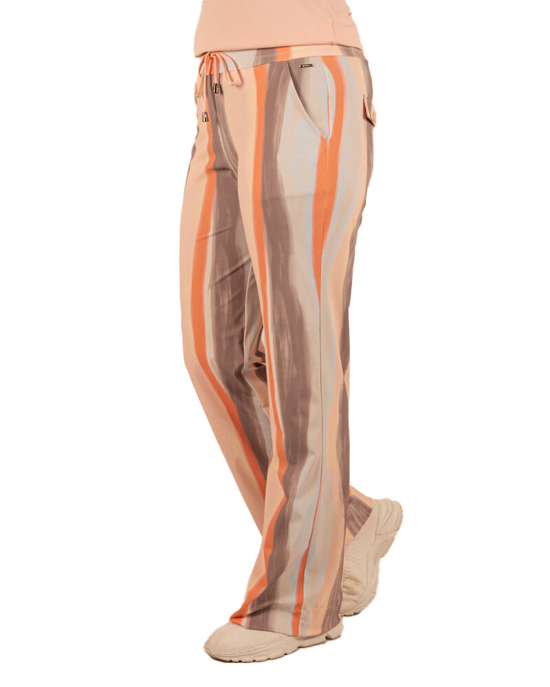 Grape apple/swirly print travelstof pantalon met rechte pijp van Mi Piace