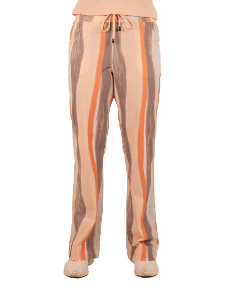 Grape apple/swirly print travelstof pantalon met rechte pijp van Mi Piace