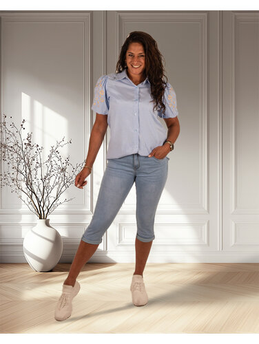 Light blue high waist push-up capri van Norfy