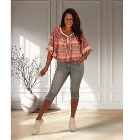 Yellow blue high waist capri van Norfy