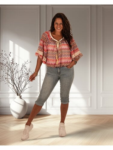 Yellow blue high waist capri van Norfy