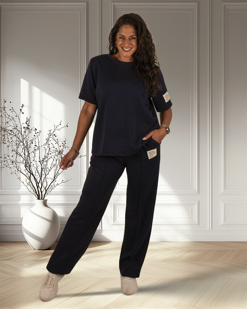 Donkerblauw joggingpak lang van El-Vita