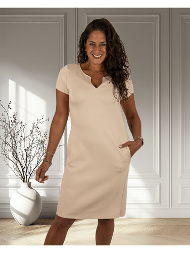 Gemma Ricceri Beige basic jurk