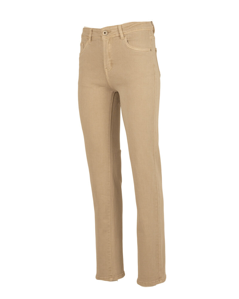 Beige high rise straight jeans van Norfy