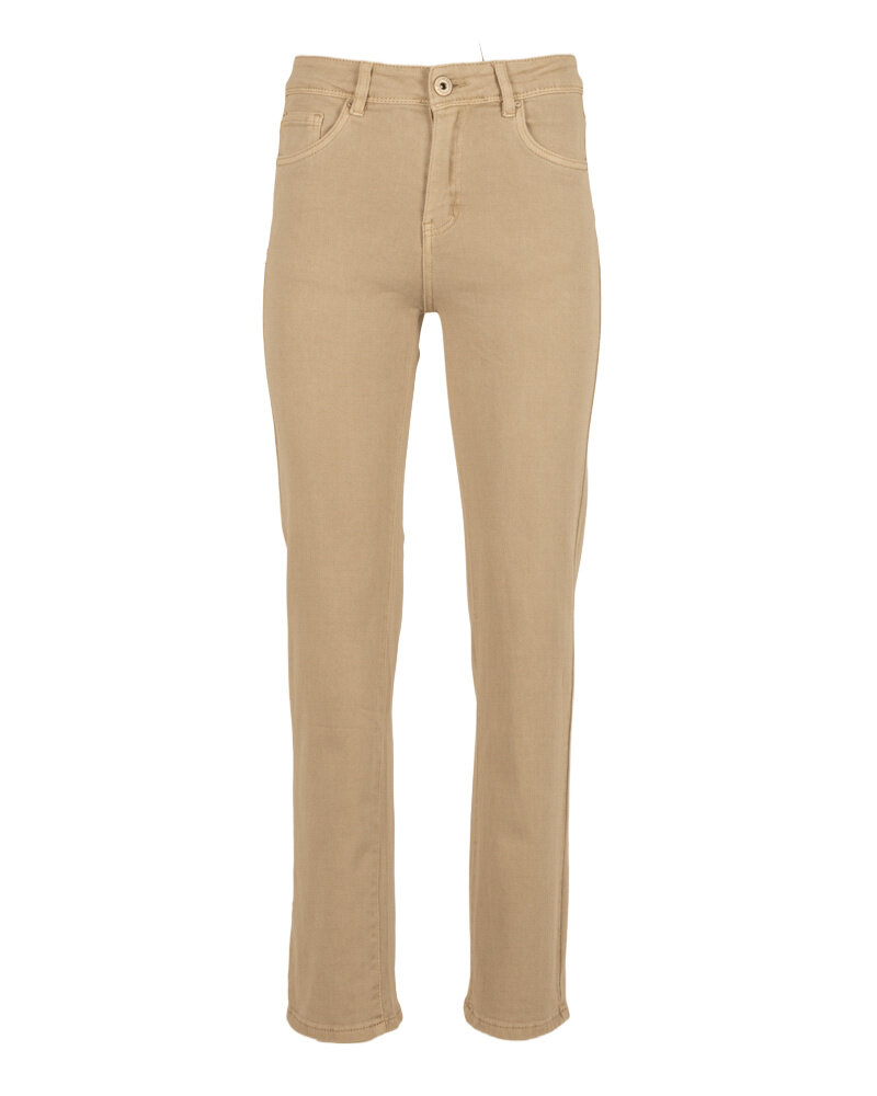 Beige high rise straight jeans van Norfy