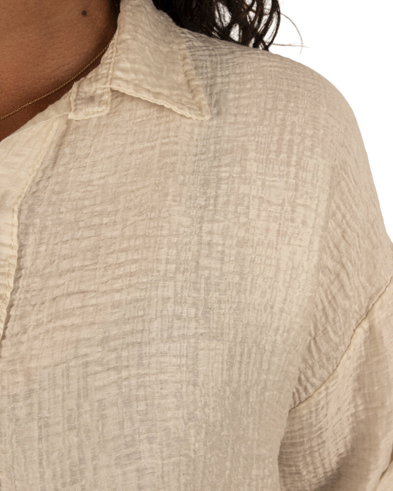 Ecru blouse wafelstof van Gemma Ricceri