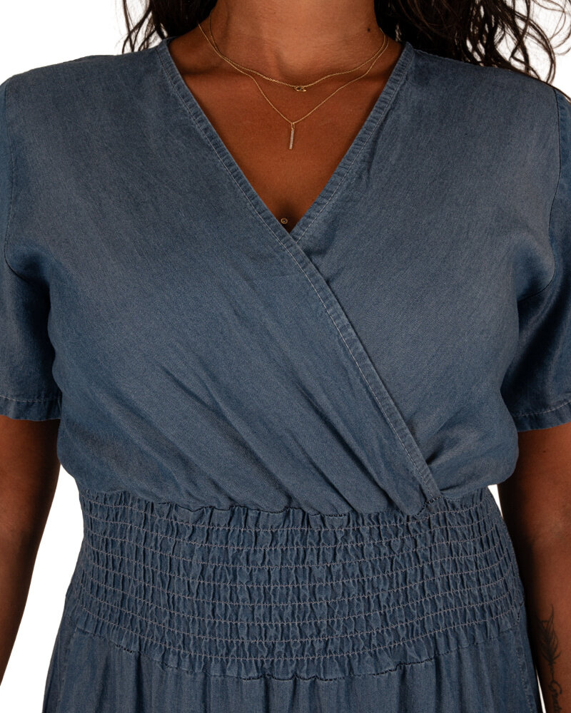 Donkerblauwe overslagjurk van El-Vita