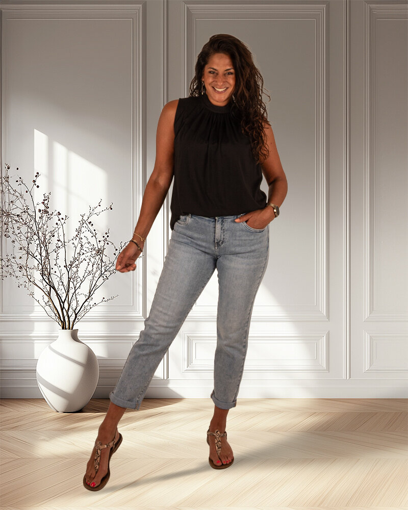 Zwarte mouwloze top van Mooij