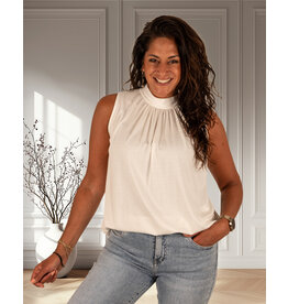 Ecru mouwloze top van Mooij