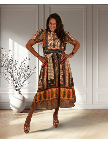 Patchwork print jurk van Forza