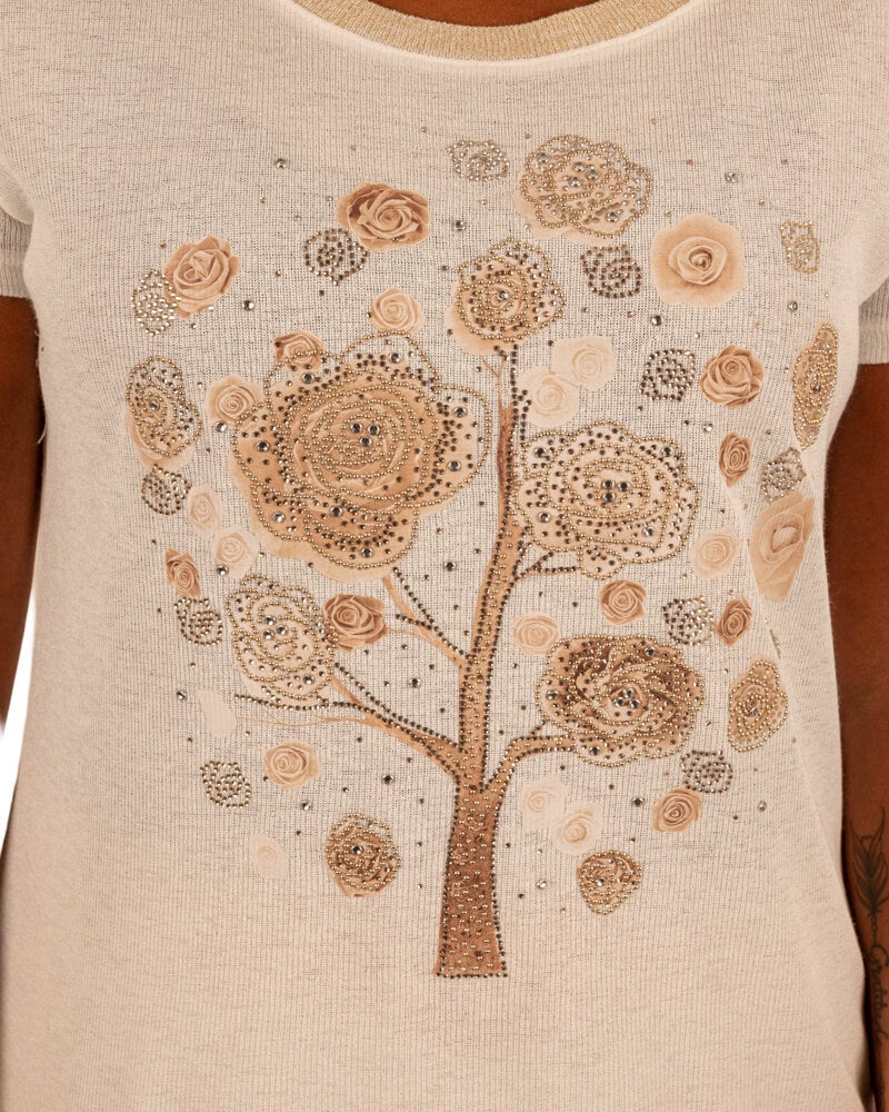 Ecru shirt bloemen van Gemma Ricceri