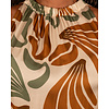 Ecru/groen/camel print halterjurk van Vera Jo
