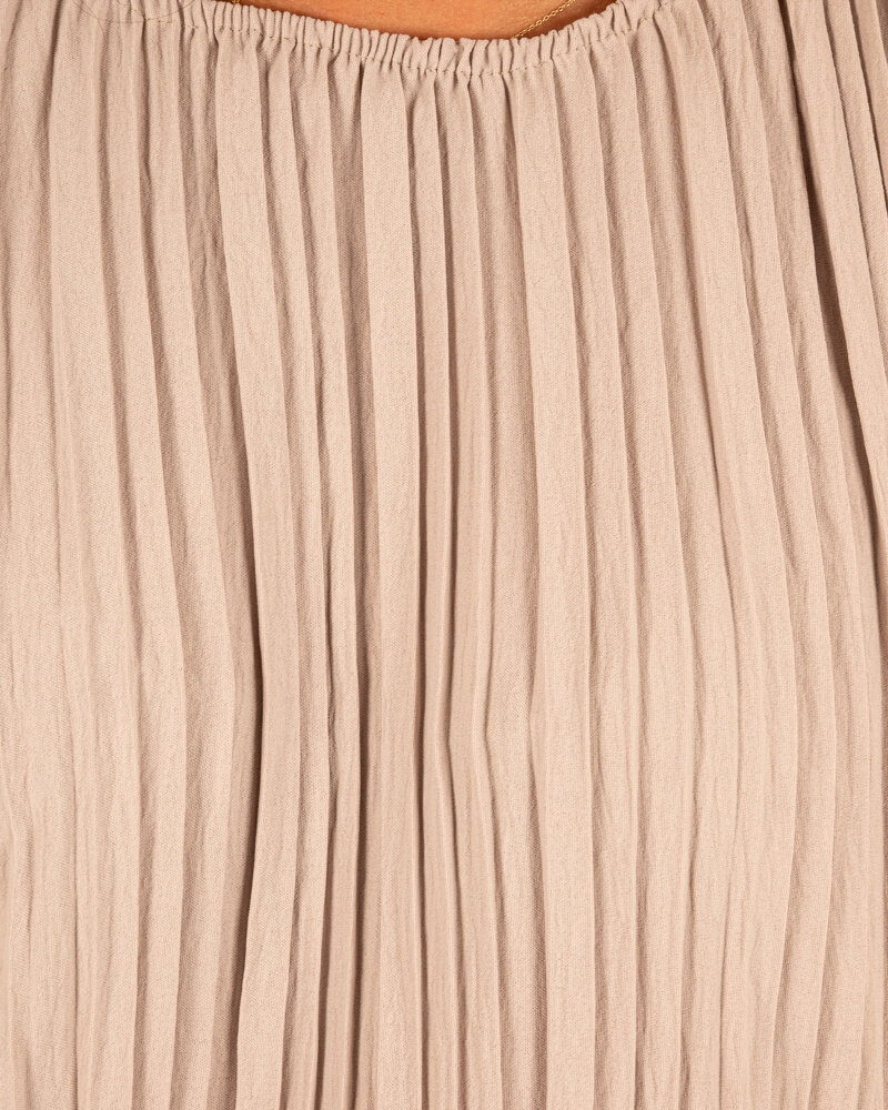 Licht taupe set top met broek plissé van Perla Nera