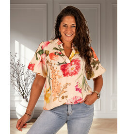 Vera Jo Bloemenprint blouse pofmouw