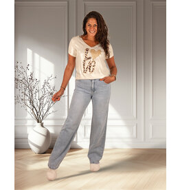 Hello Miss Light blue wide leg jeans van Hello Miss