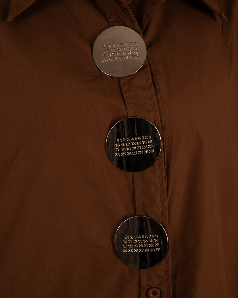 Donkerbruine blouse met buttonknopen van Forza