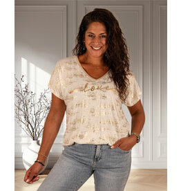 Gemma Ricceri Ecru/goud shirt "Love"