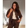 Donkerbruine tencel blouse  van Vera Jo