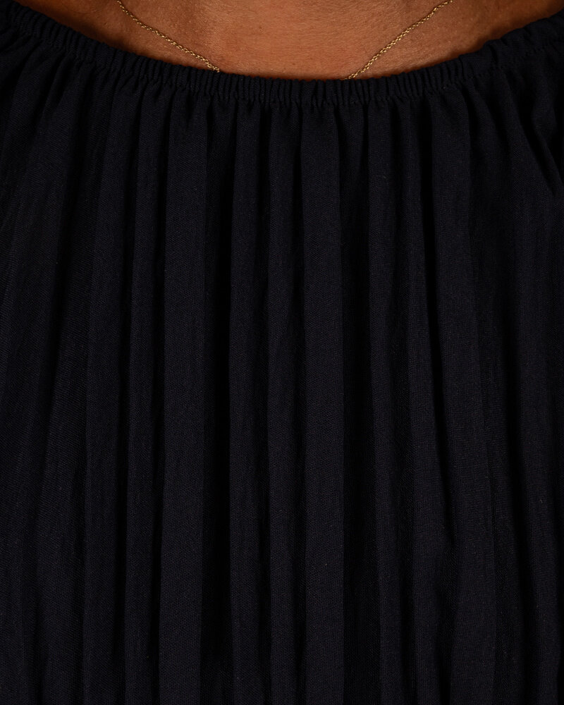 Donkerblauwe set top met broek plissé van Perla Nera